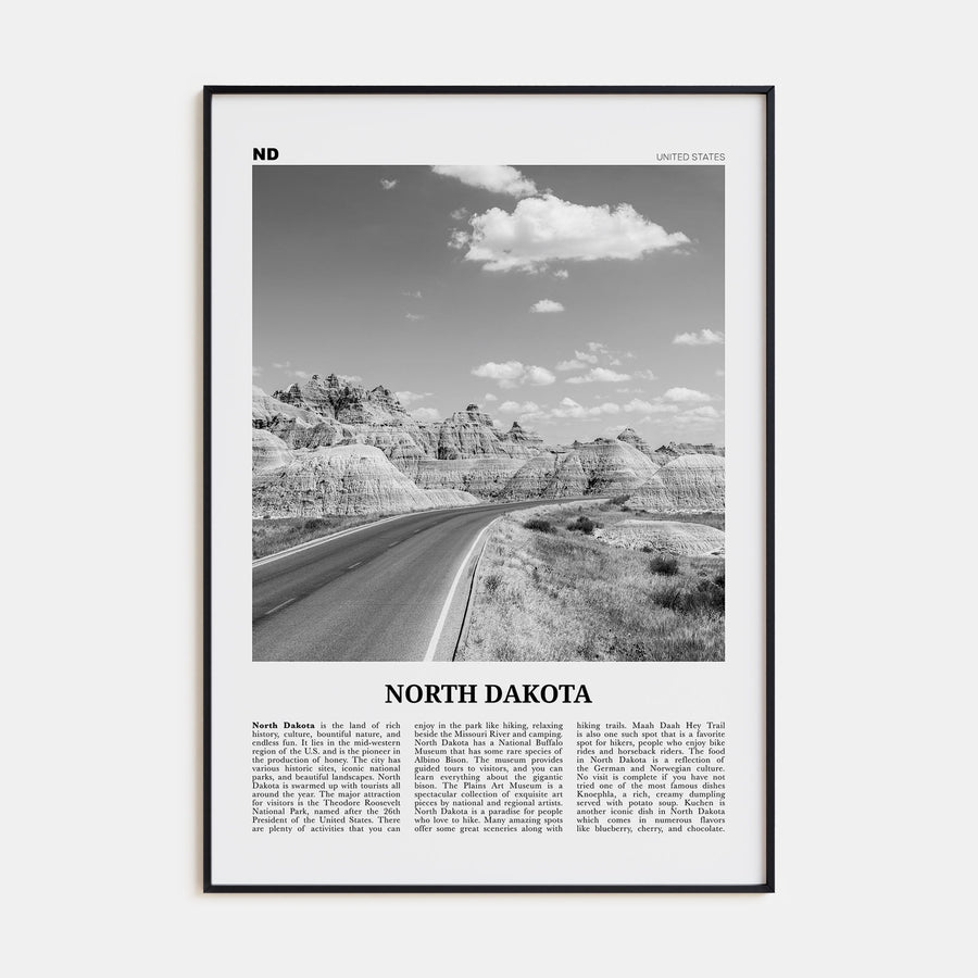 North Dakota Travel B&W No 1 Poster