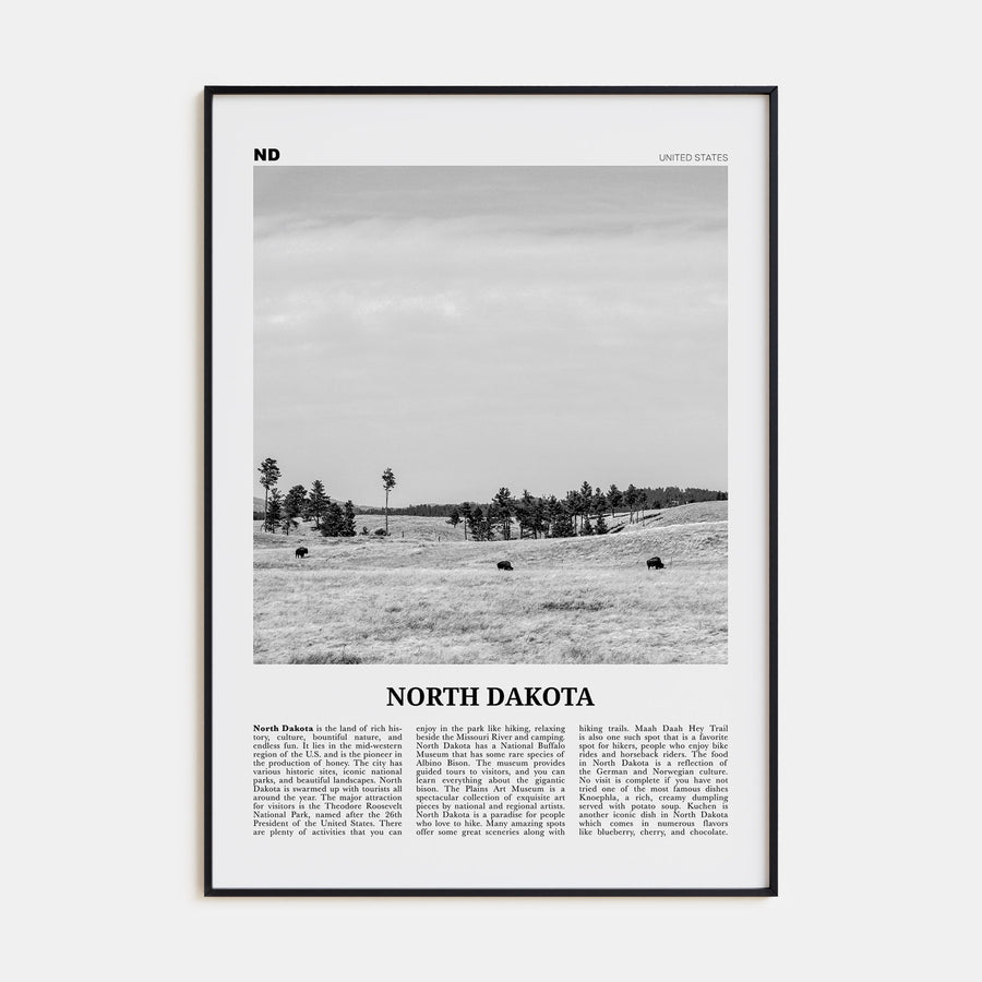 North Dakota Travel B&W No 2 Poster