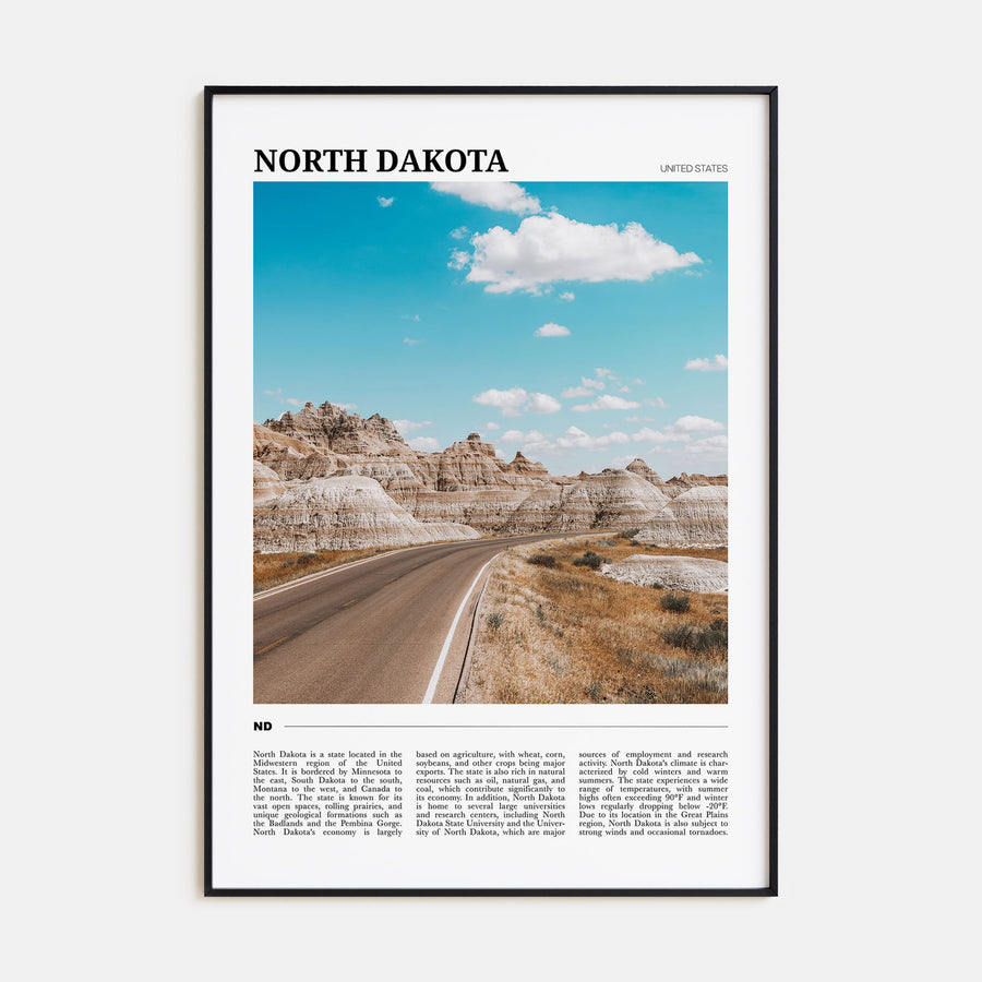 North Dakota Travel Color Poster
