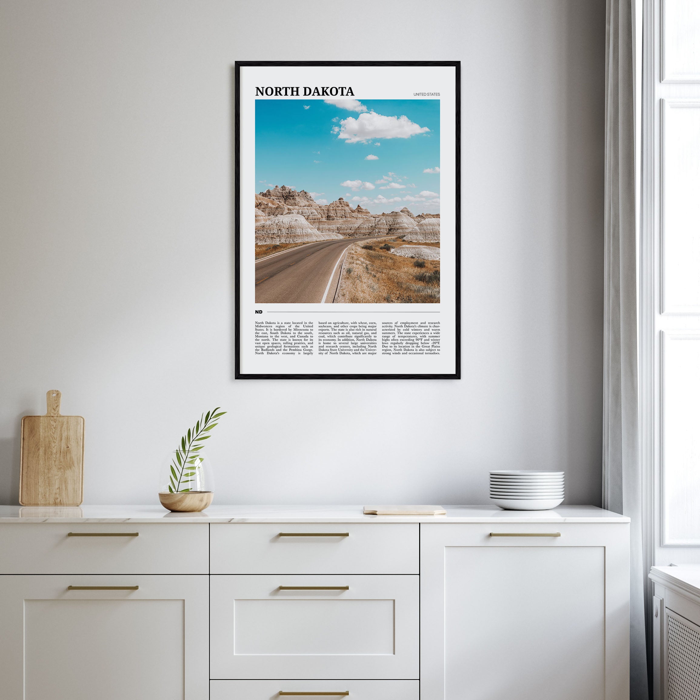 North Dakota Travel Color Poster
