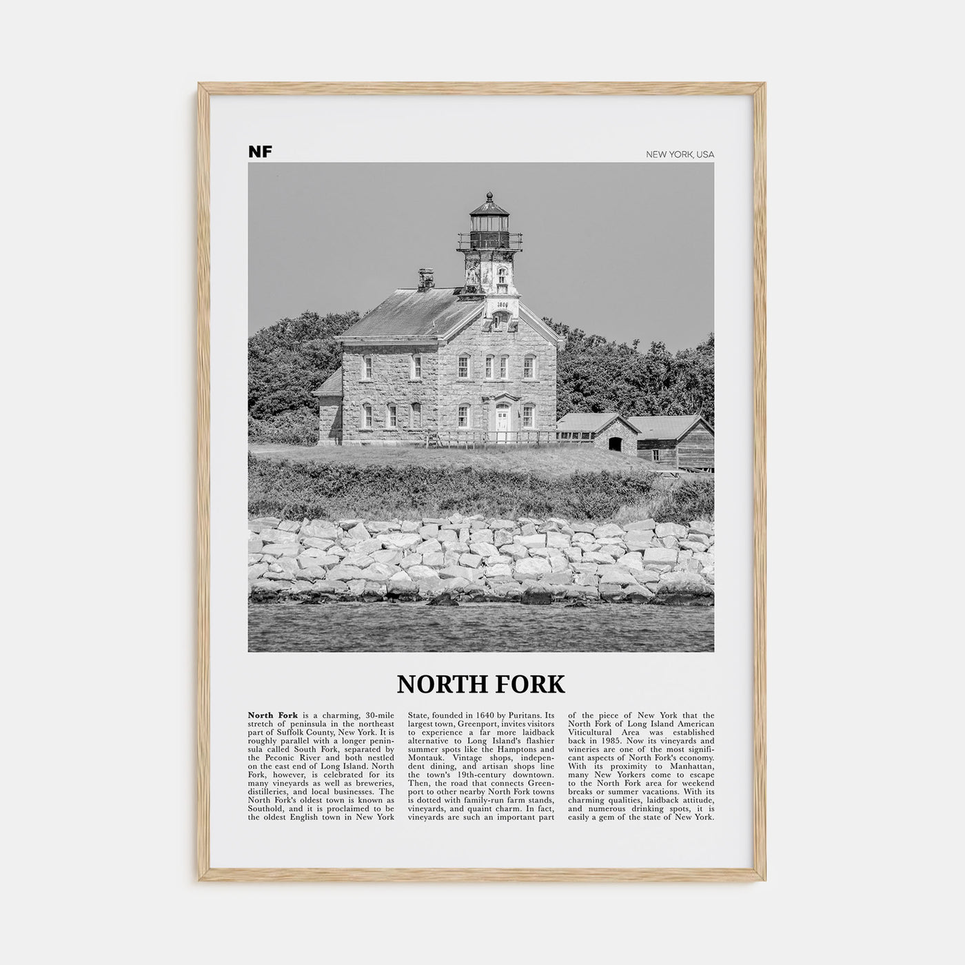 North Fork Travel B&W Poster