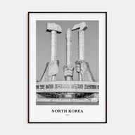 North Korea Portrait B&W Poster