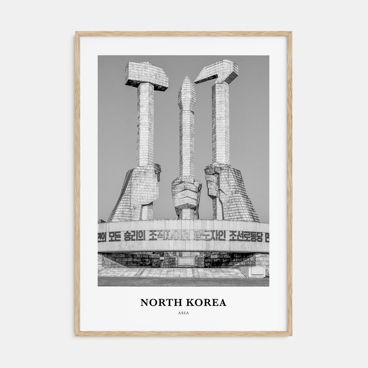 North Korea Portrait B&W Poster