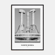 North Korea Portrait B&W Poster