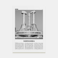 North Korea Travel B&W Poster