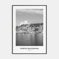 North Macedonia Portrait B&W Poster