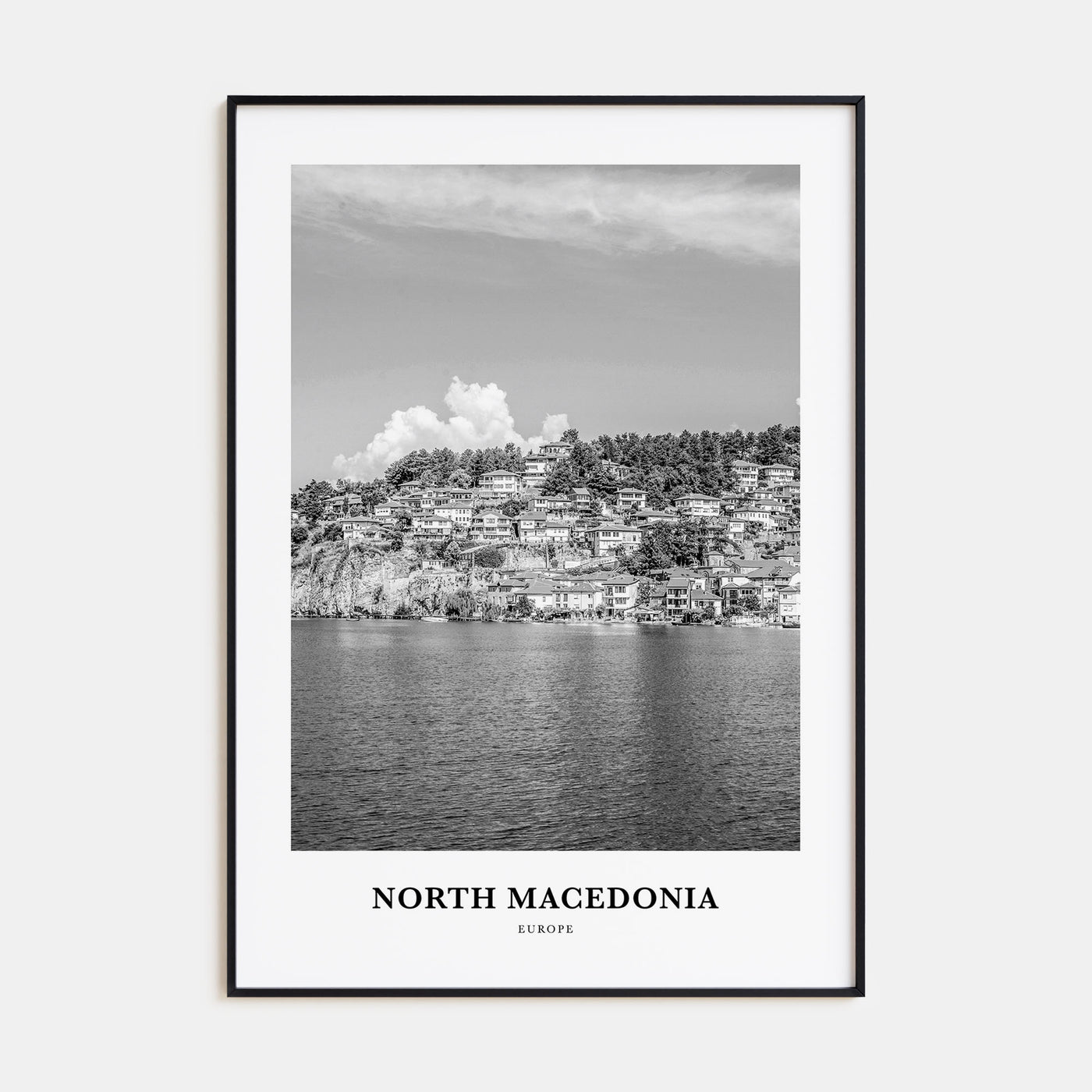 North Macedonia Portrait B&W Poster