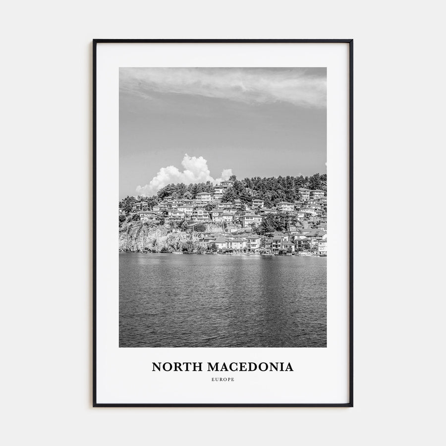 North Macedonia Portrait B&W Poster