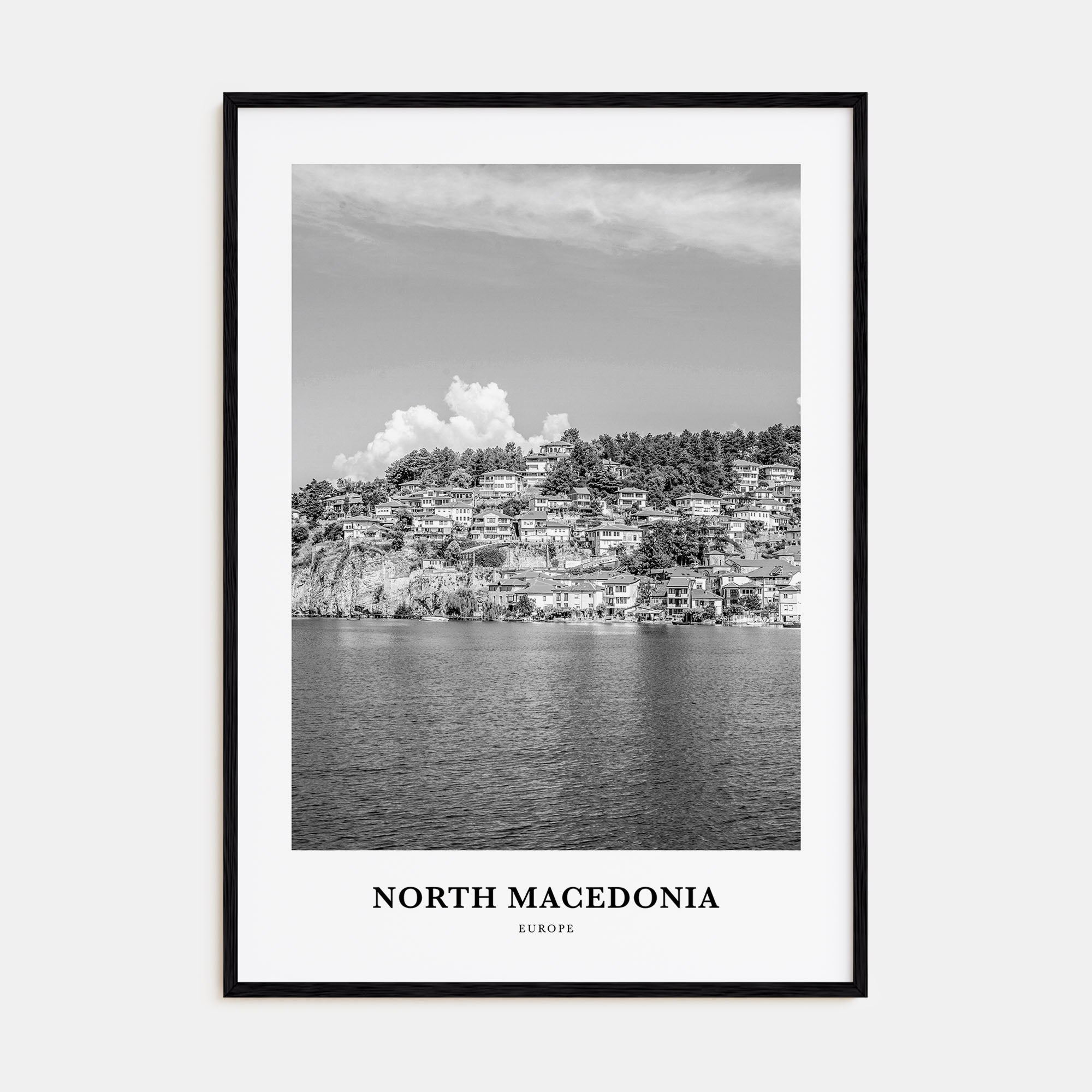 North Macedonia Portrait B&W Poster
