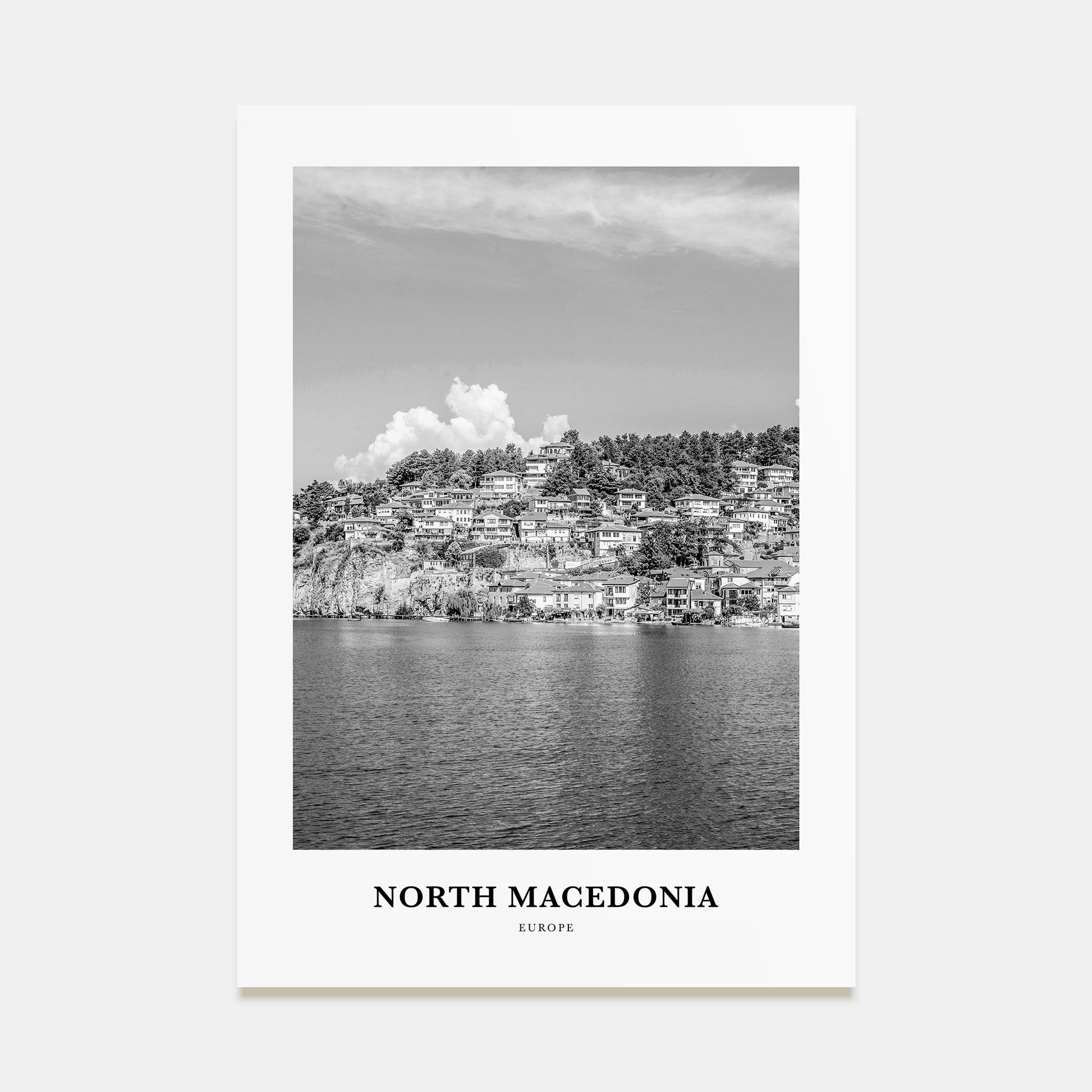 North Macedonia Portrait B&W Poster