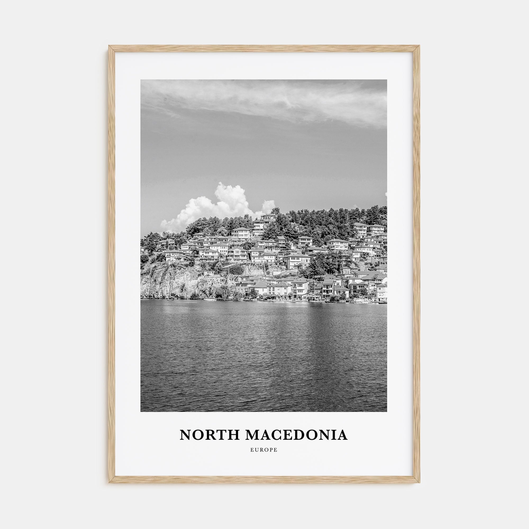 North Macedonia Portrait B&W Poster