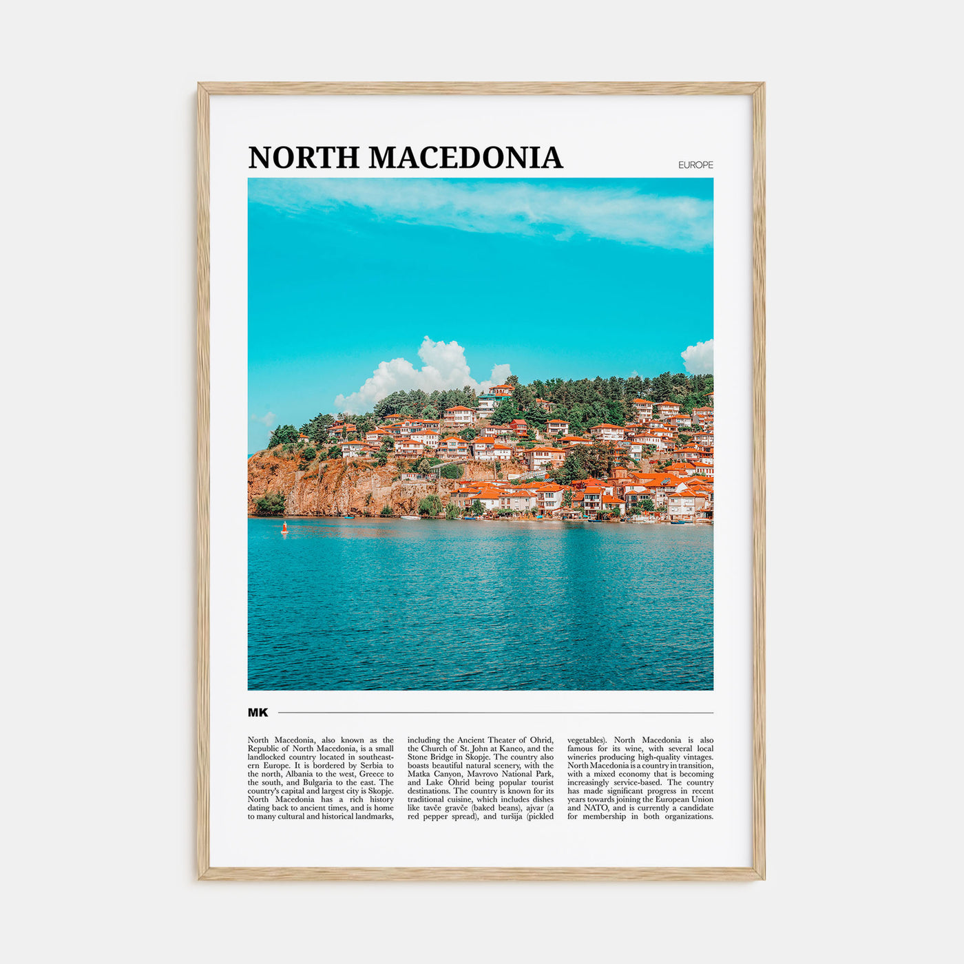 North Macedonia Travel Color Poster