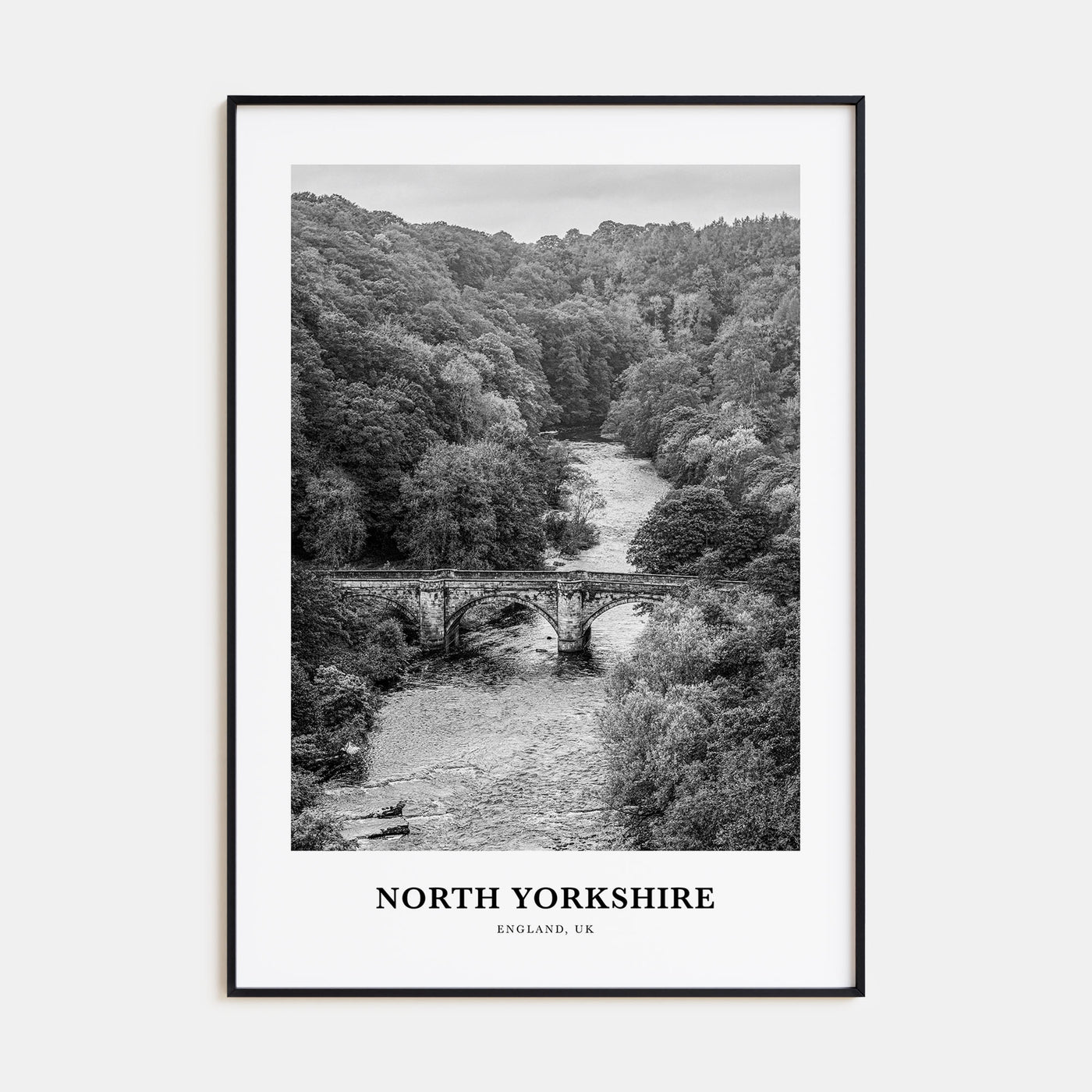 North Yorkshire Portrait B&W Poster