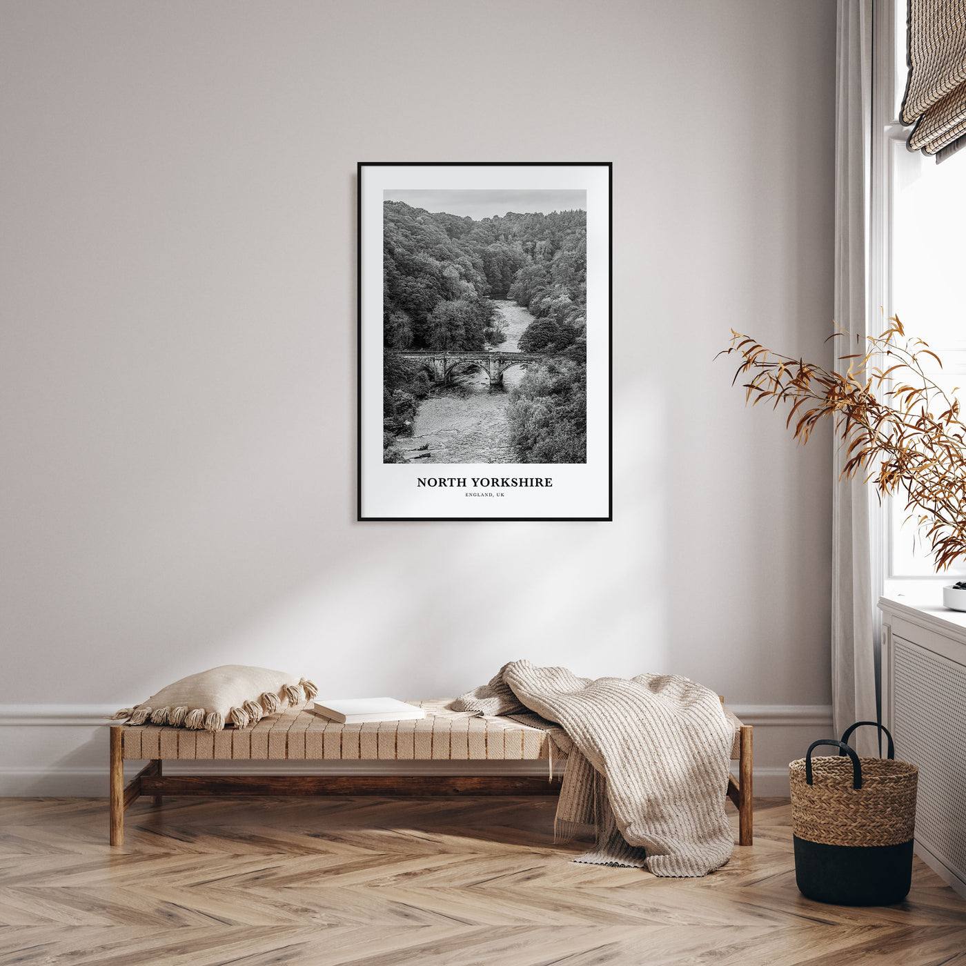 North Yorkshire Portrait B&W Poster