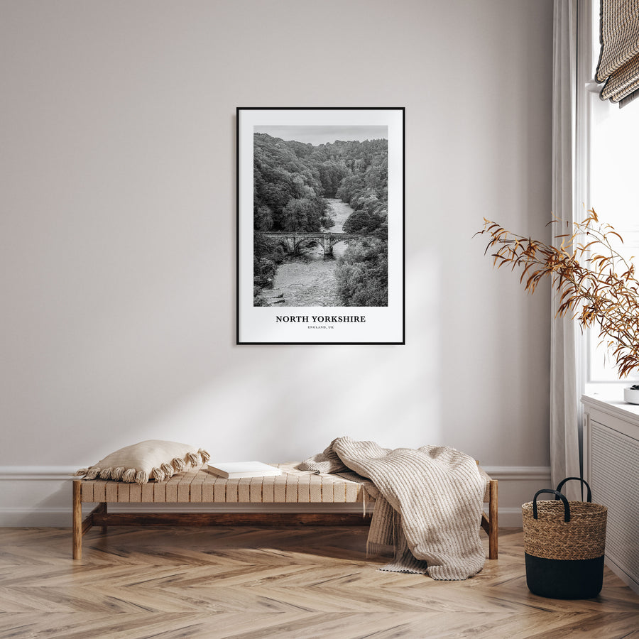 North Yorkshire Portrait B&W Poster