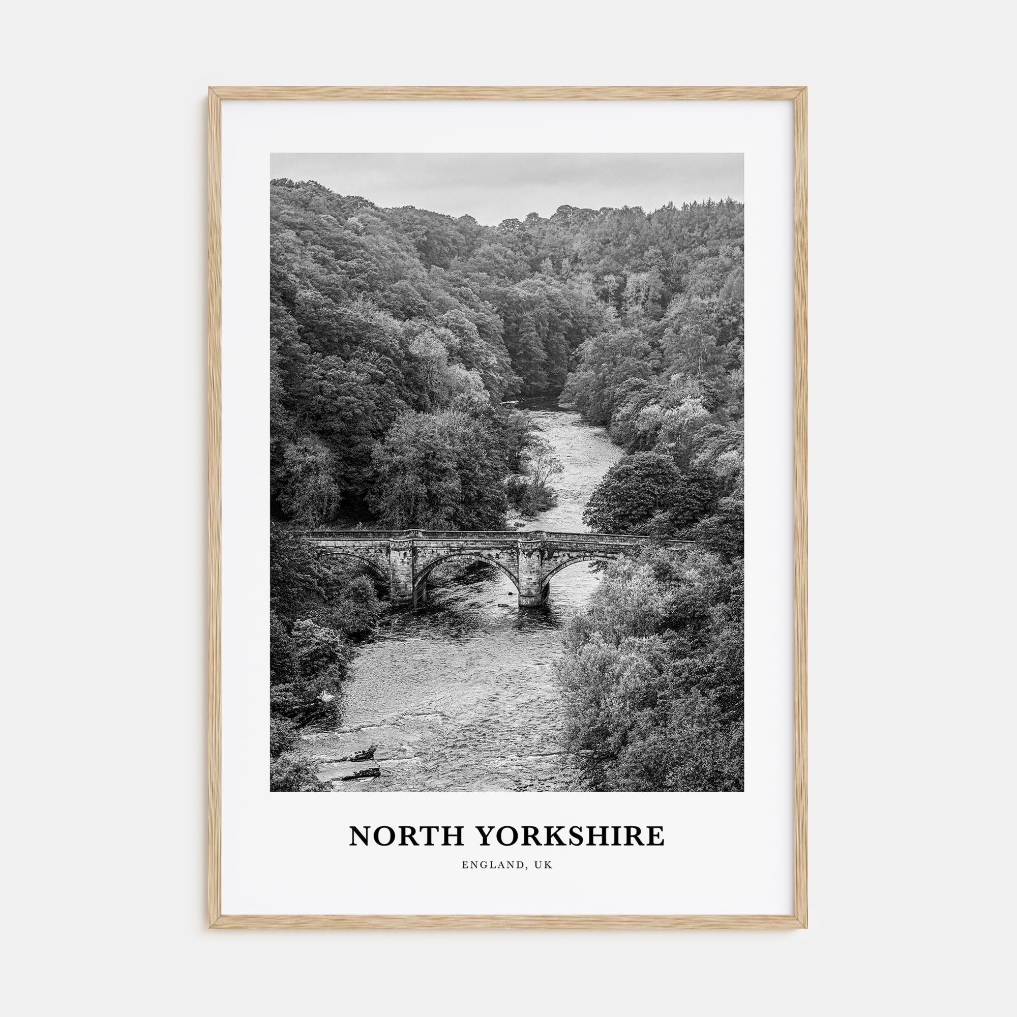 North Yorkshire Portrait B&W Poster