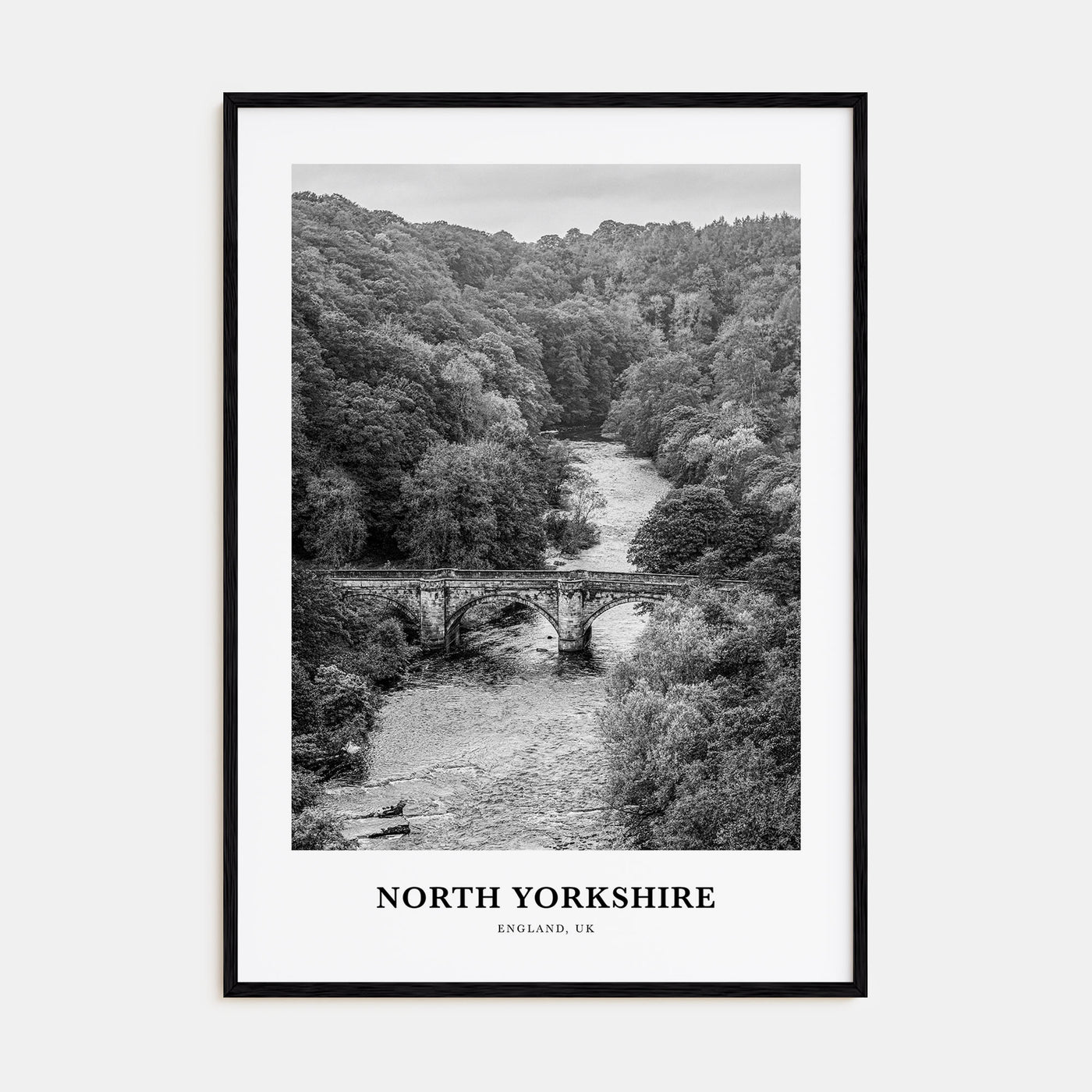 North Yorkshire Portrait B&W Poster