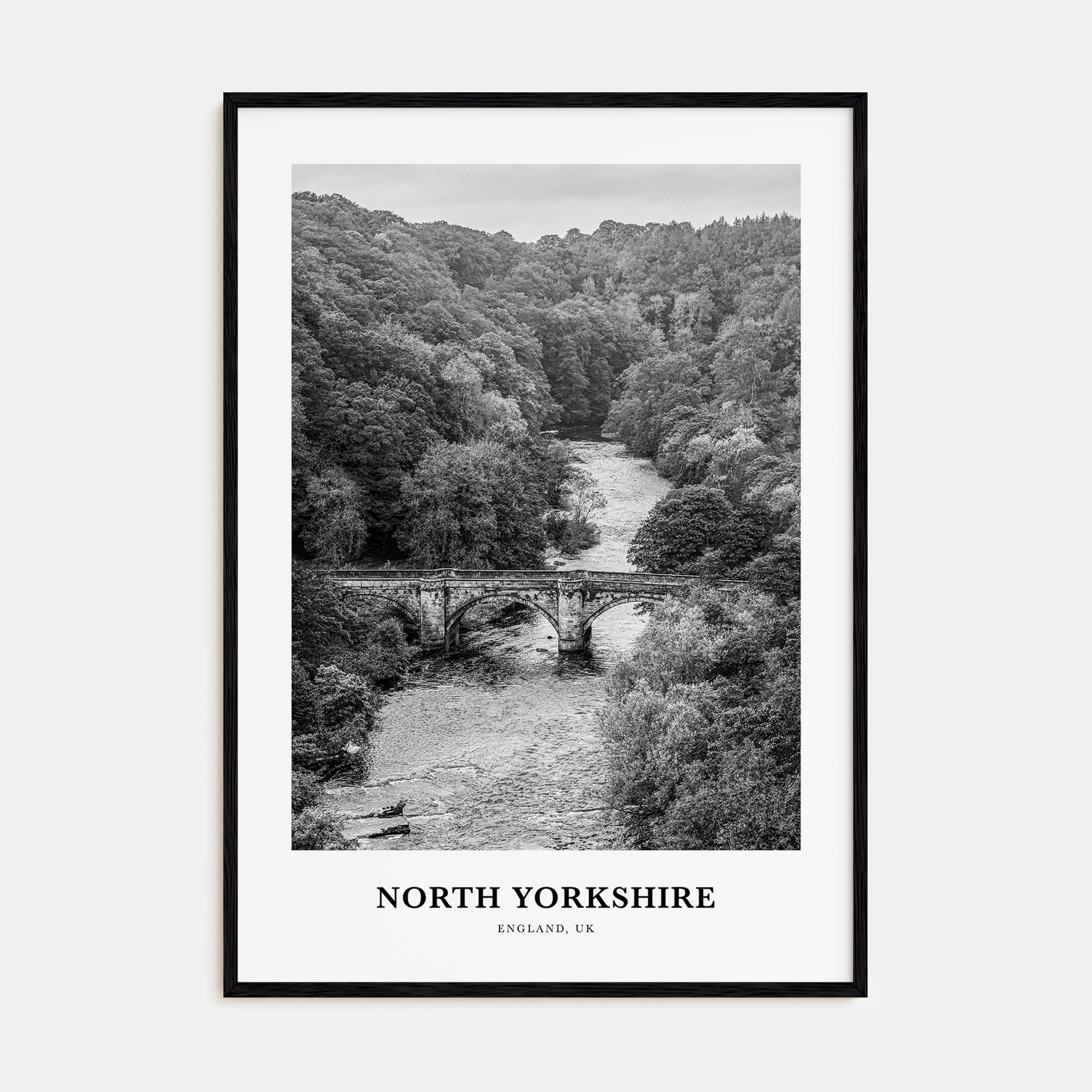 North Yorkshire Portrait B&W Poster