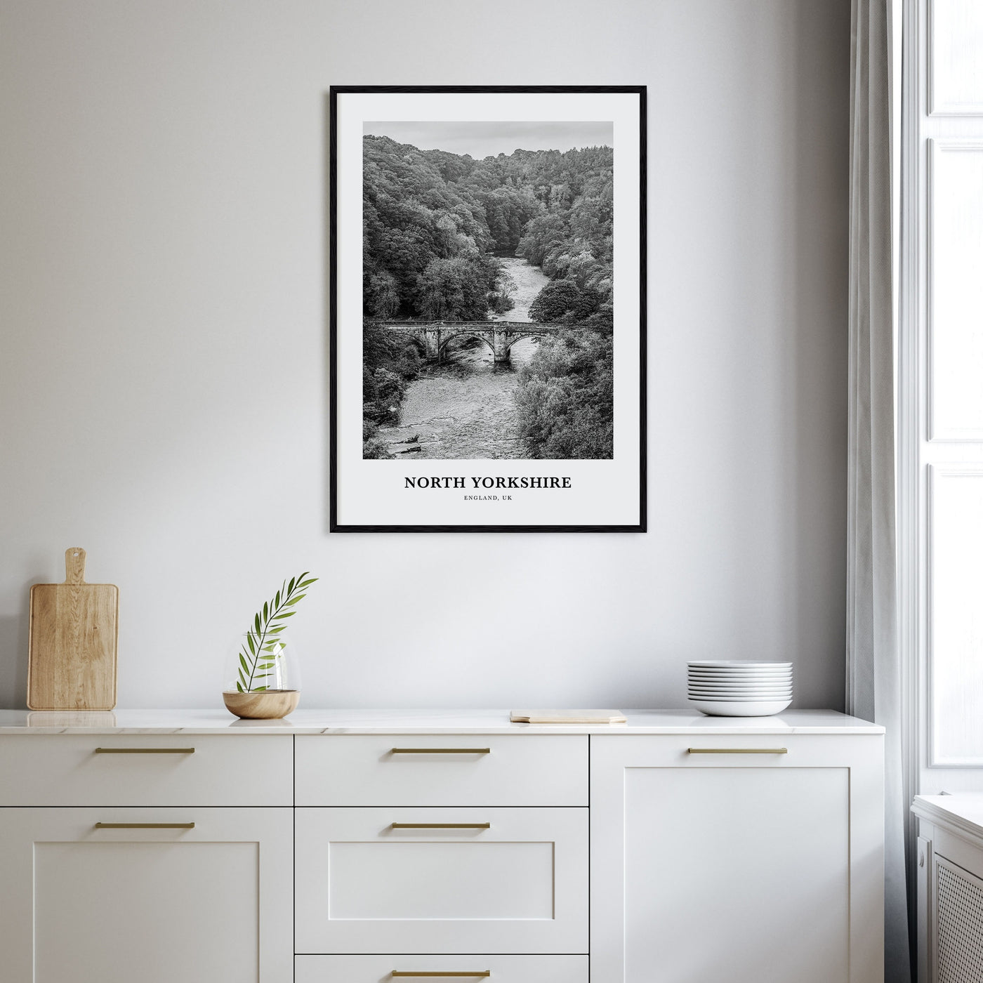 North Yorkshire Portrait B&W Poster