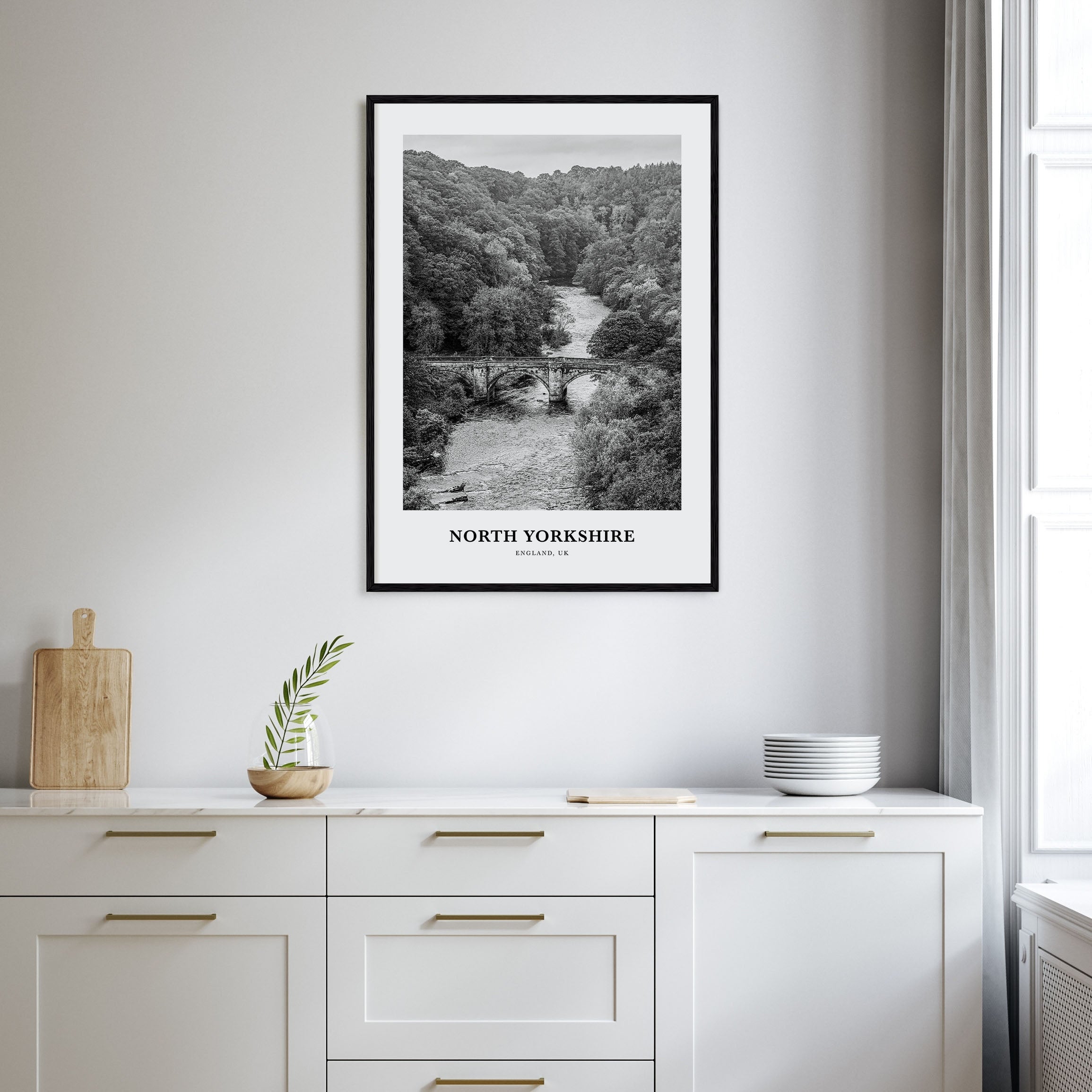 North Yorkshire Portrait B&W Poster