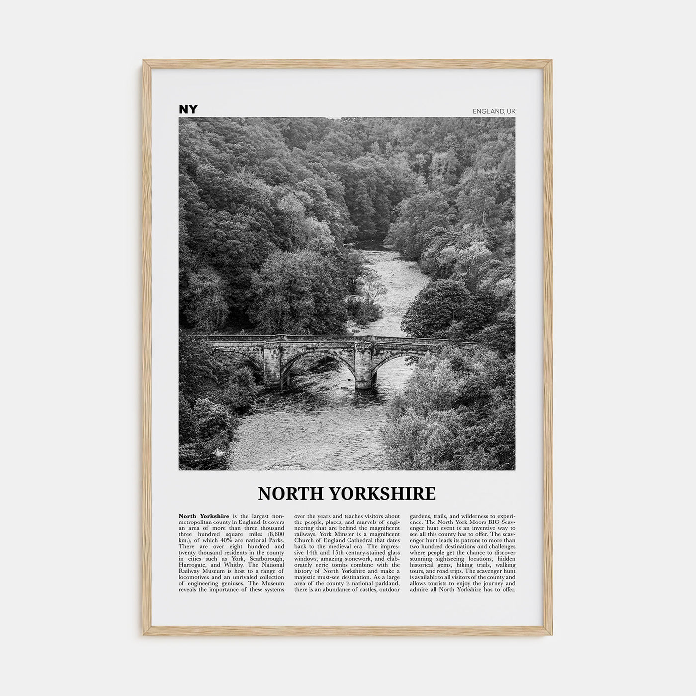North Yorkshire Travel B&W Poster