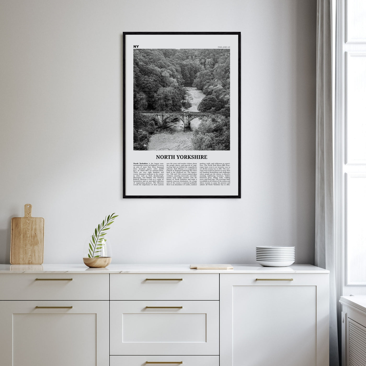 North Yorkshire Travel B&W Poster