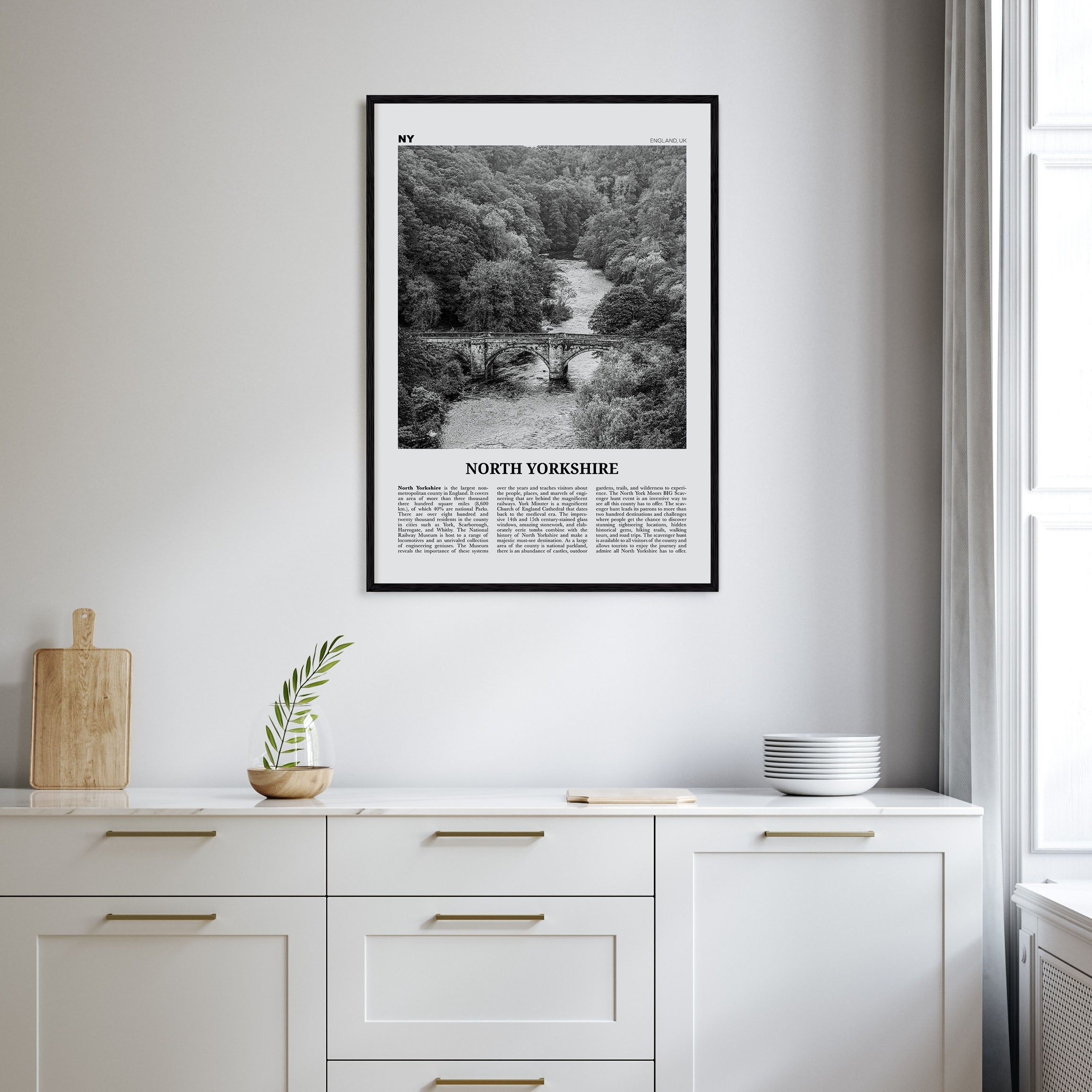 North Yorkshire Travel B&W Poster