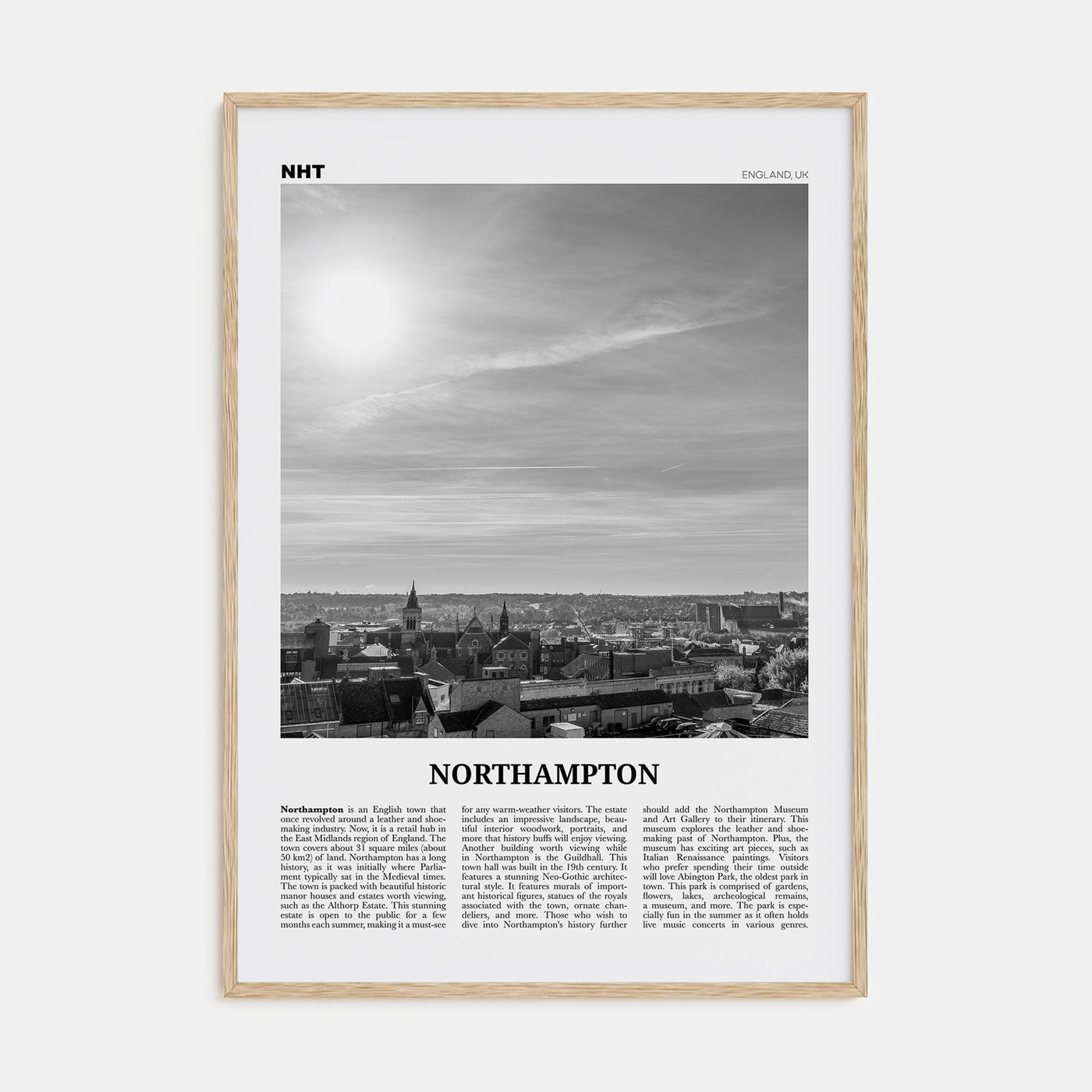 Northampton Travel B&W Poster