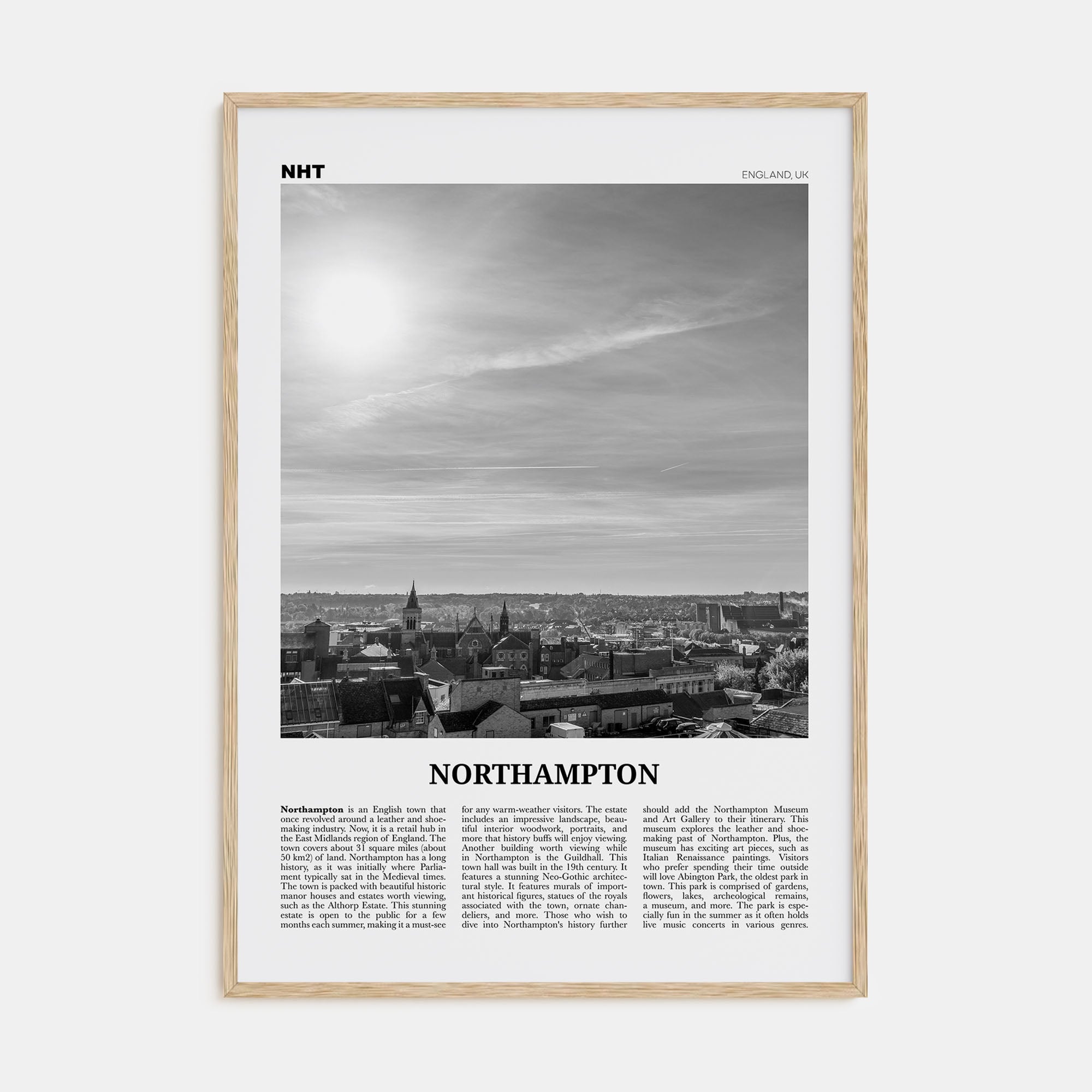 Northampton Travel B&W Poster