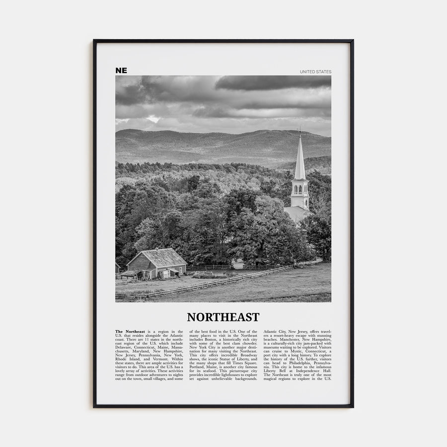 Northeast Travel B&W Poster