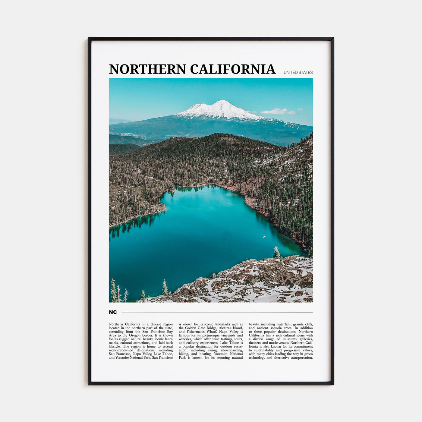 Northern California Travel Color Poster