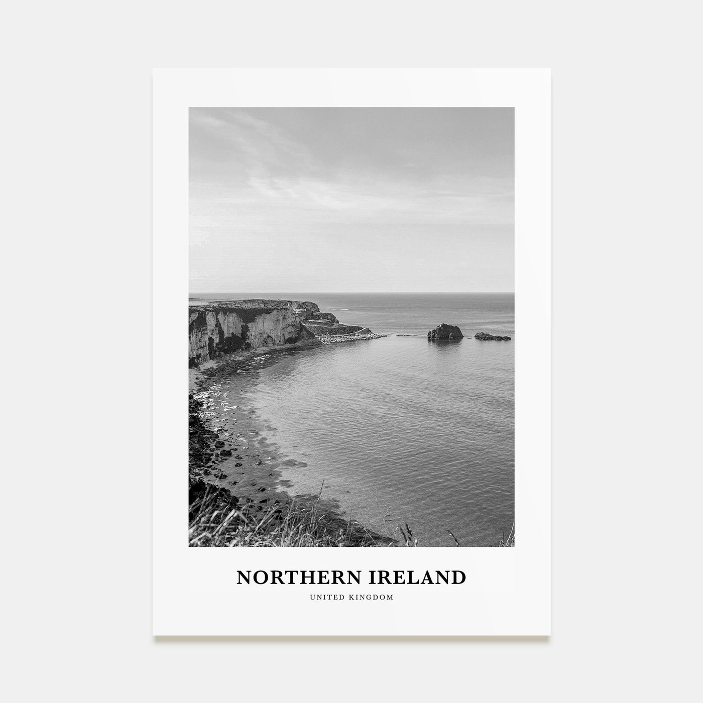 Northern Ireland Portrait B&W Poster