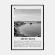 Northern Ireland Travel B&W Poster