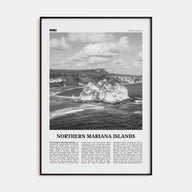 Northern Mariana Islands Travel B&W Poster