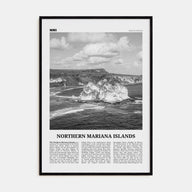 Northern Mariana Islands Travel B&W Poster