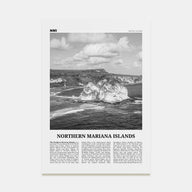 Northern Mariana Islands Travel B&W Poster
