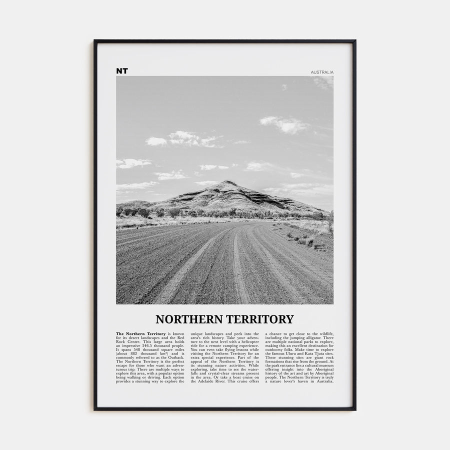 Northern Territory Travel B&W Poster