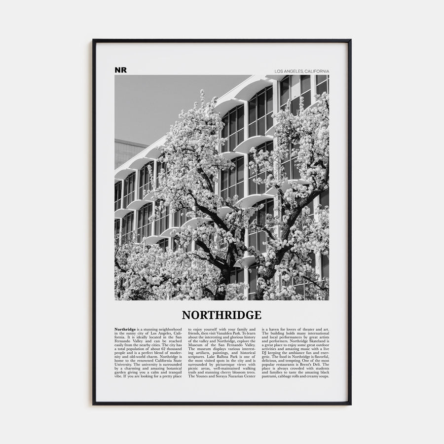 Northridge Travel B&W Poster
