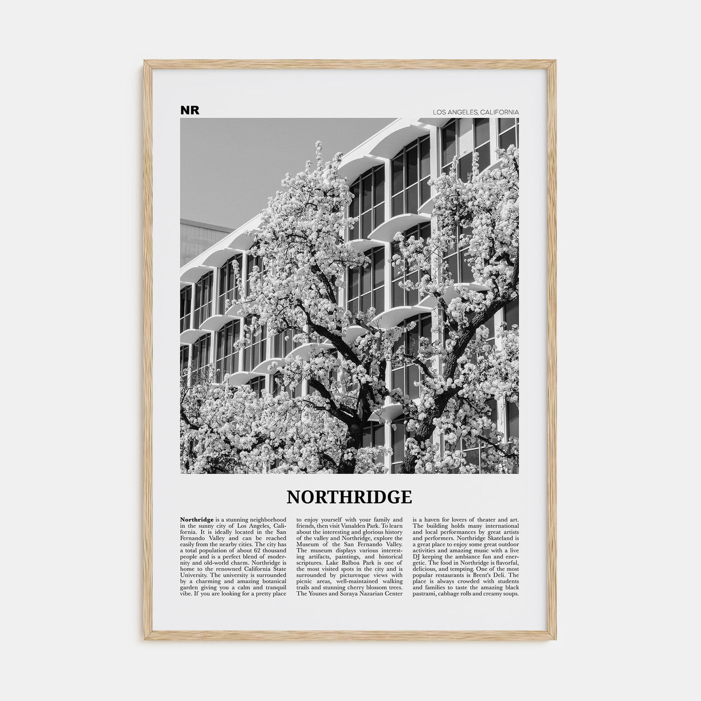 Northridge Travel B&W Poster