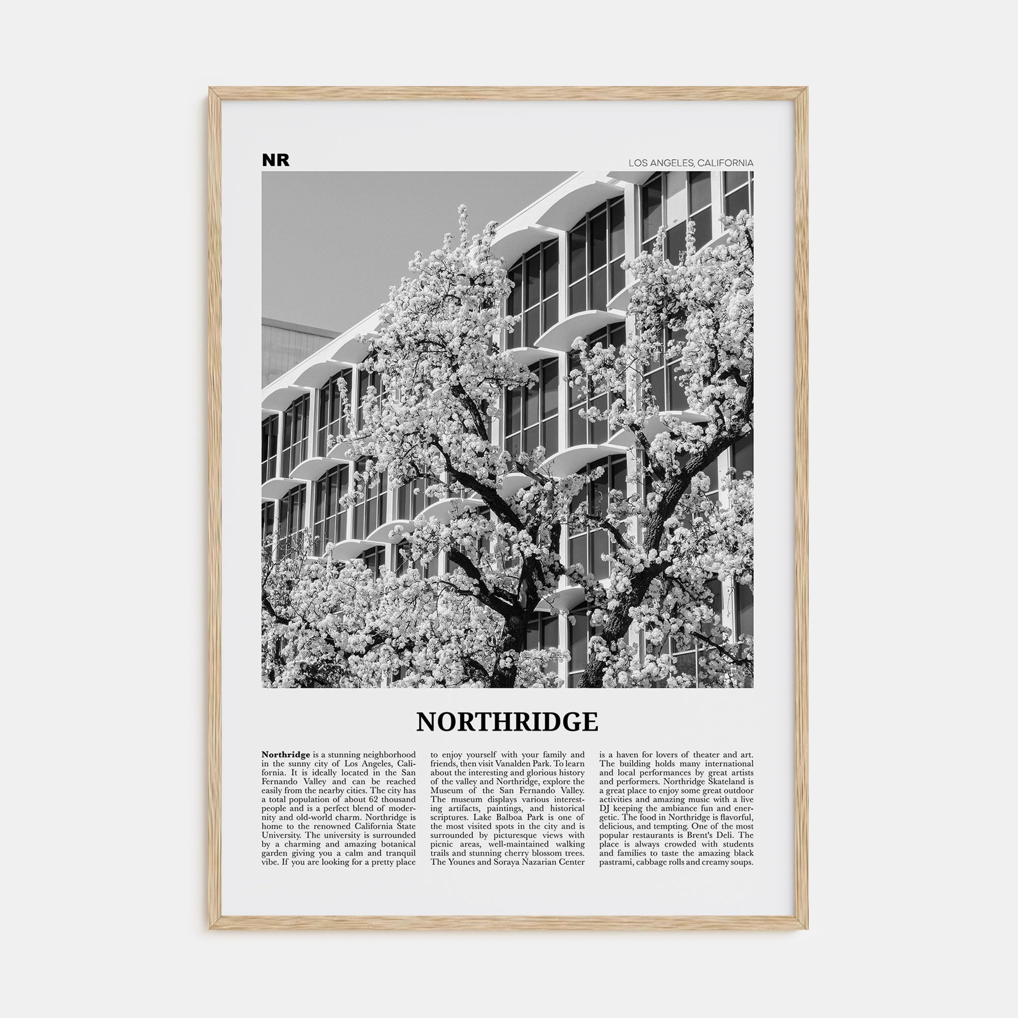 Northridge Travel B&W Poster