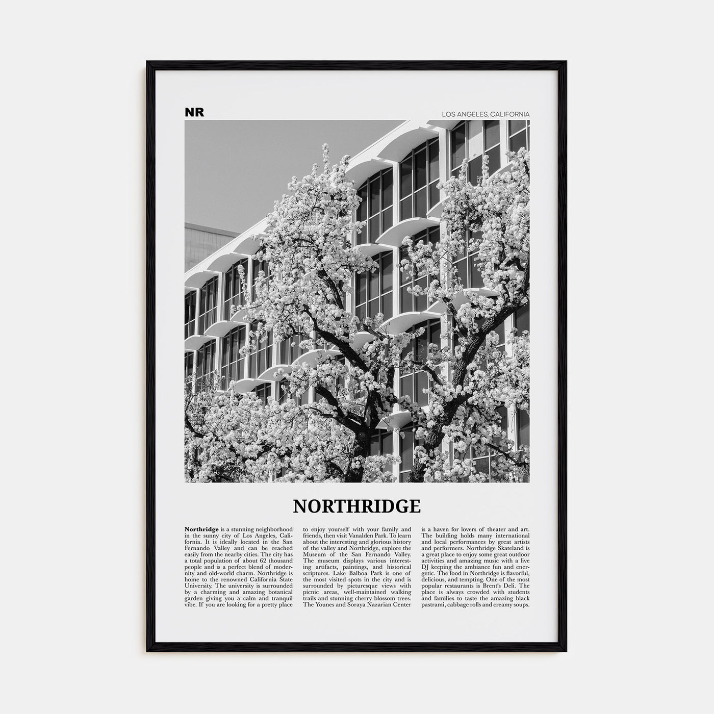 Northridge Travel B&W Poster