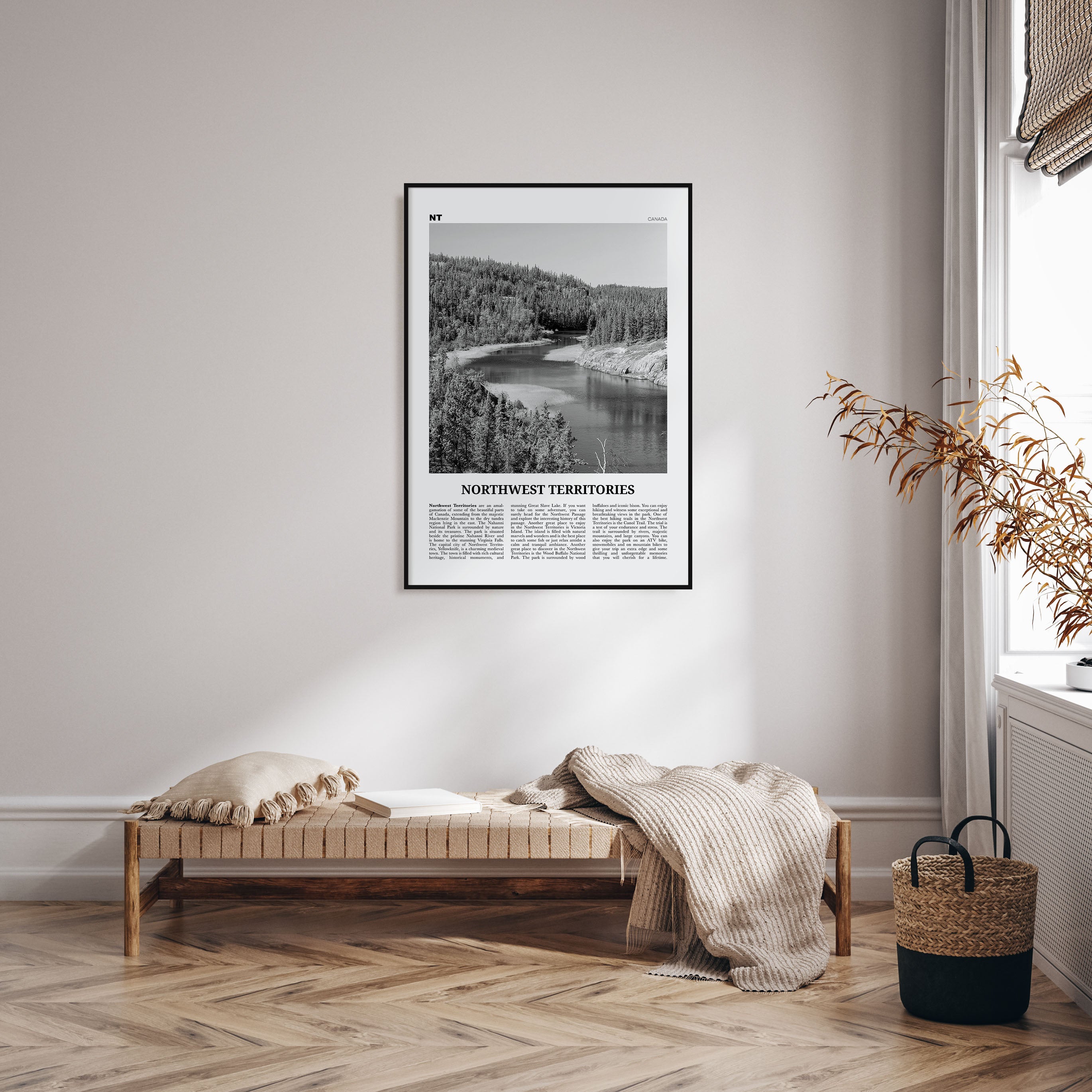 Northwest Territories Travel B&W Poster