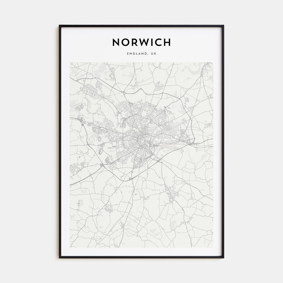 Norwich Map Portrait Poster