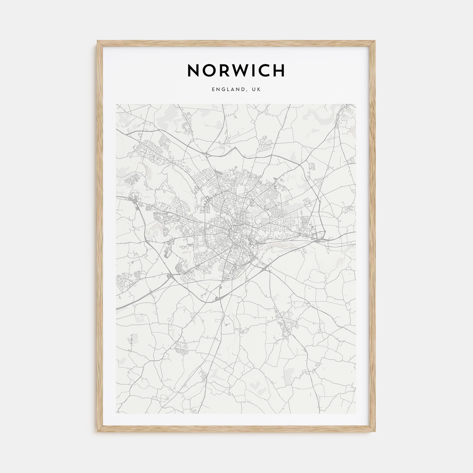 Norwich Map Portrait Poster