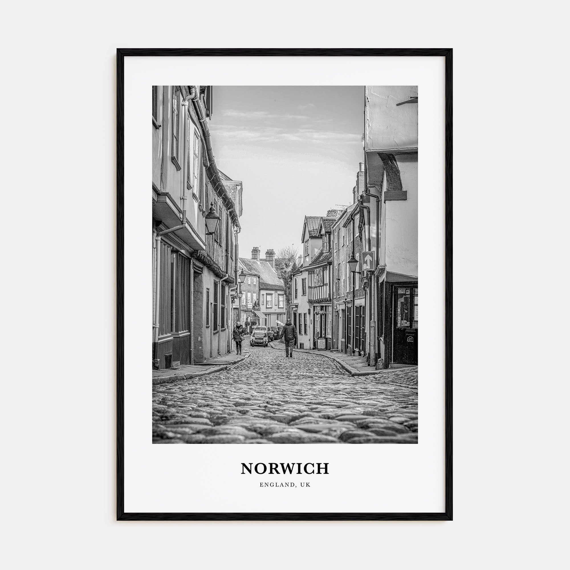 Norwich Portrait B&W Poster