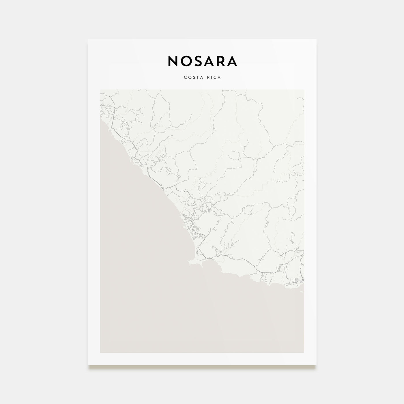 Nosara Map Portrait Poster