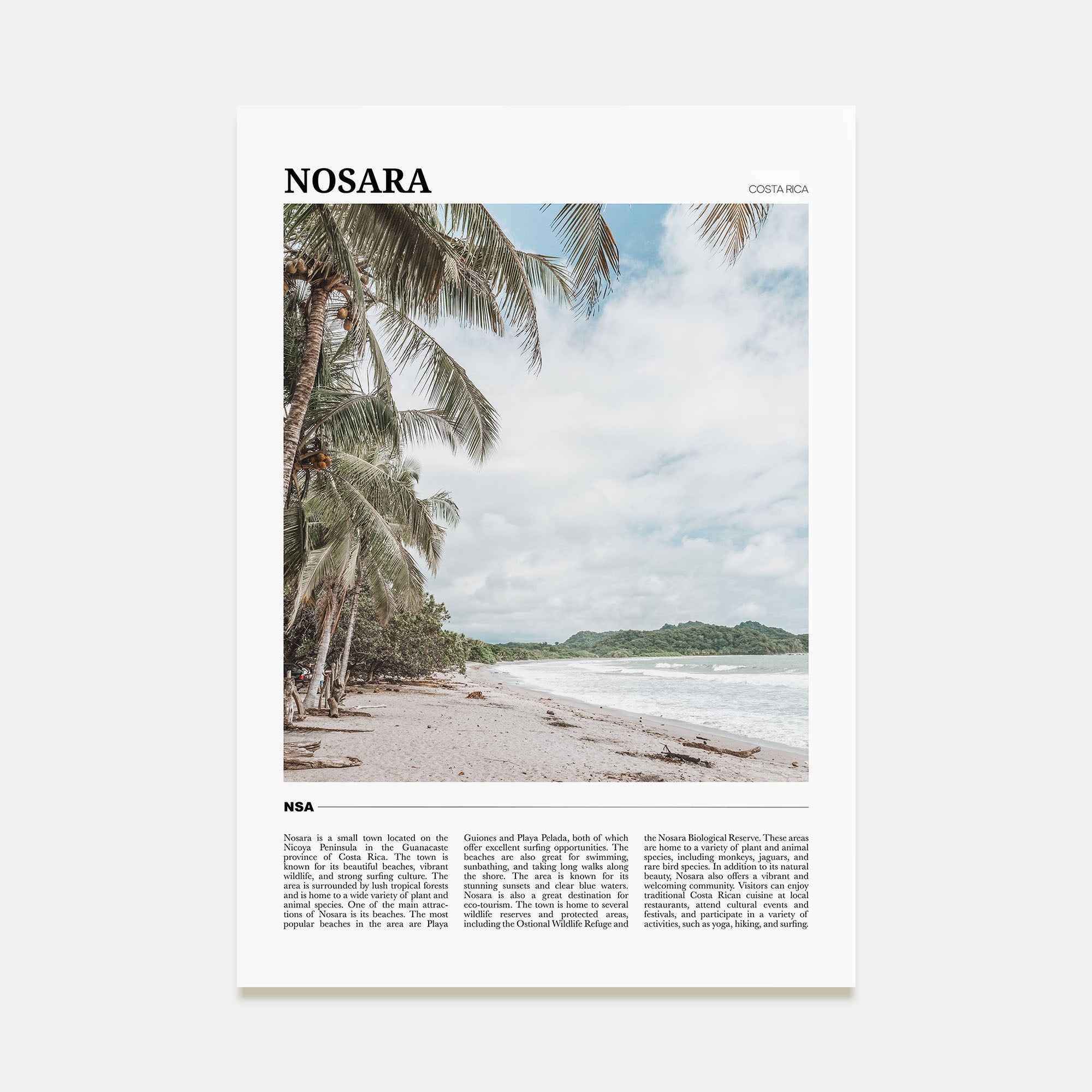 Nosara Travel Color Poster