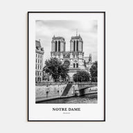 Notre Dame, France Portrait B&W No 2 Poster