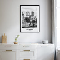 Notre Dame, France Portrait B&W No 2 Poster