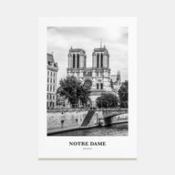 Notre Dame, France Portrait B&W No 2 Poster